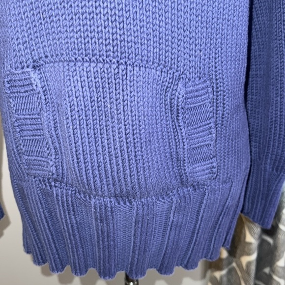 Bloomingdale’s Vintage Chunky Knit 100% Cotton Hooded Sweater SZ Large - Picture 3 of 8